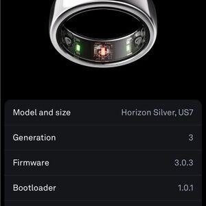 Oura Horizon Silver Wearable Ring Size 7
